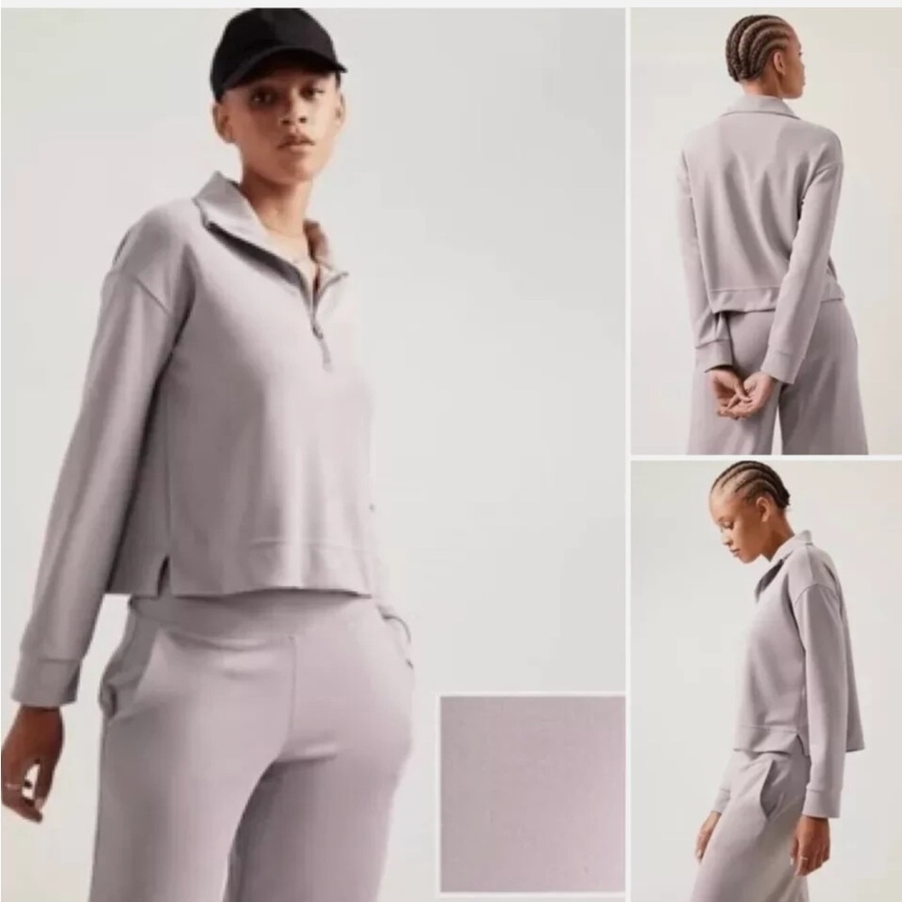 Athleta Softside Light Gray Pullover - image 2